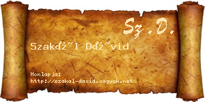 Szakál Dávid névjegykártya