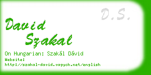 david szakal business card